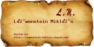 Löwenstein Miklós névjegykártya