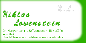 miklos lowenstein business card